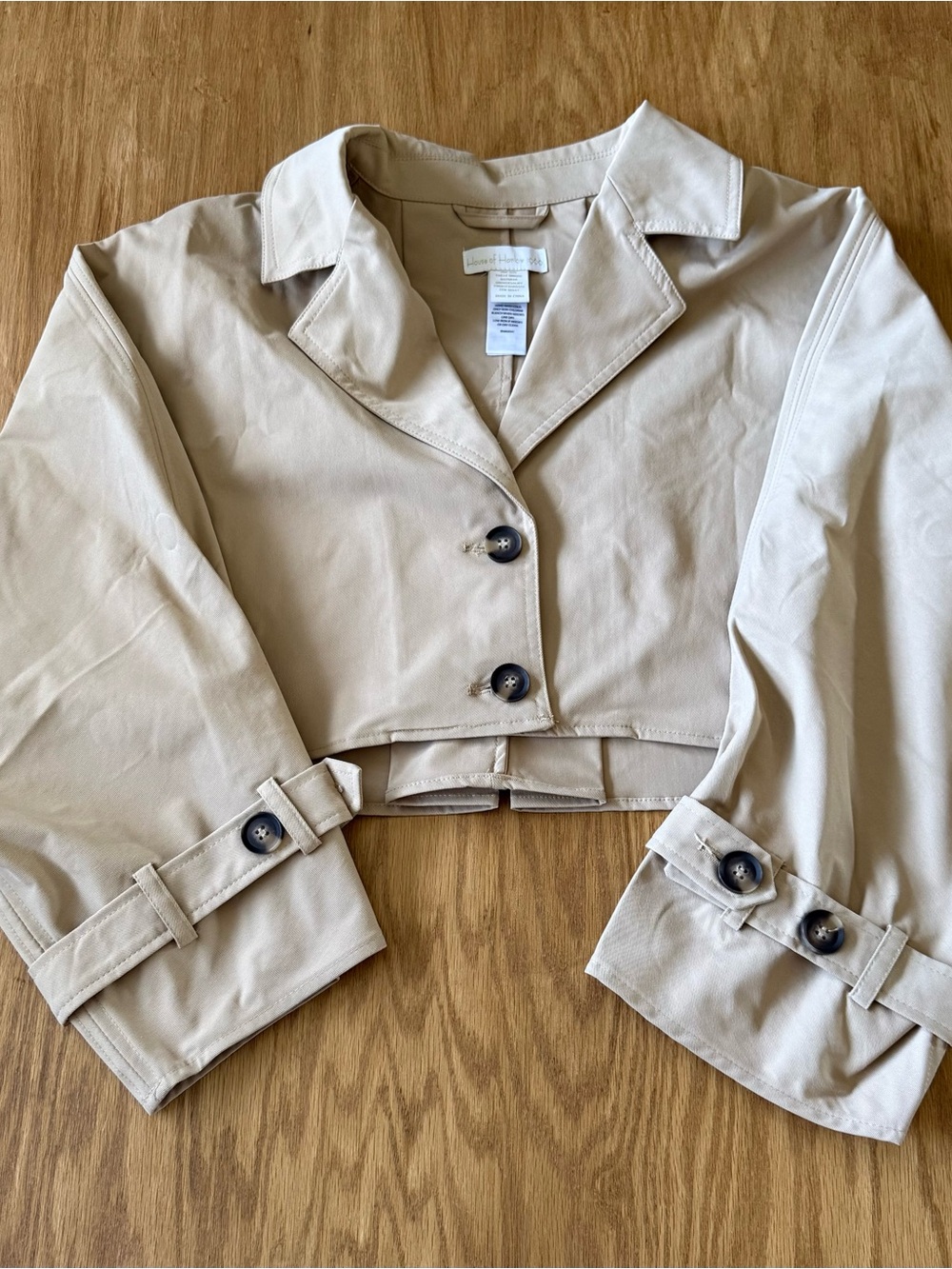 House of Harlow 1960 Cropped Tan Trench Coat